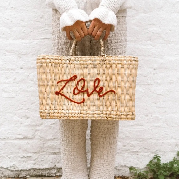 With Love Frankk Handbags - Franki Resort Love Straw Tote